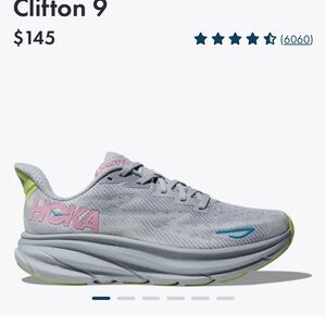 Hoka Clifton 9 Running Shoes - Gray and Pink